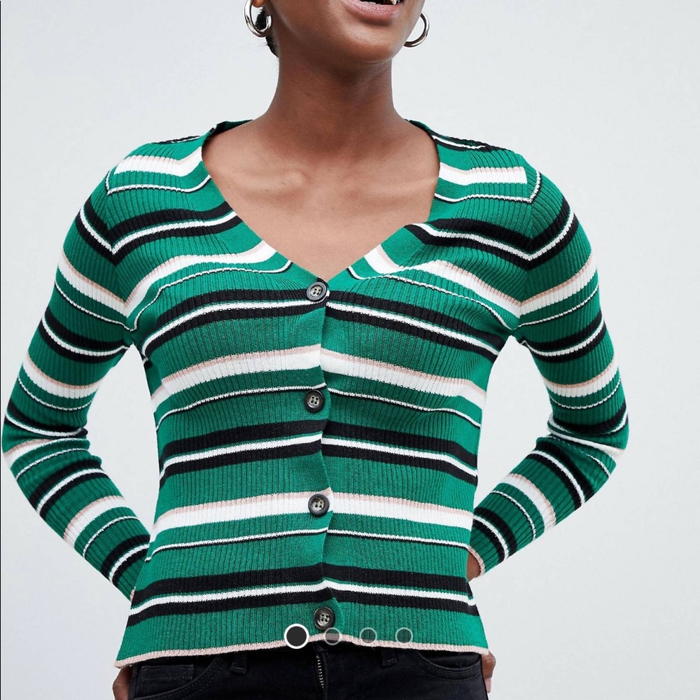 Stripe button down cardigan